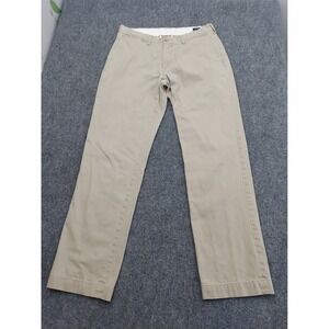 Polo Ralph Lauren Pants Mens 34x34 Beige Chino Flat Front Casual Dress Straight